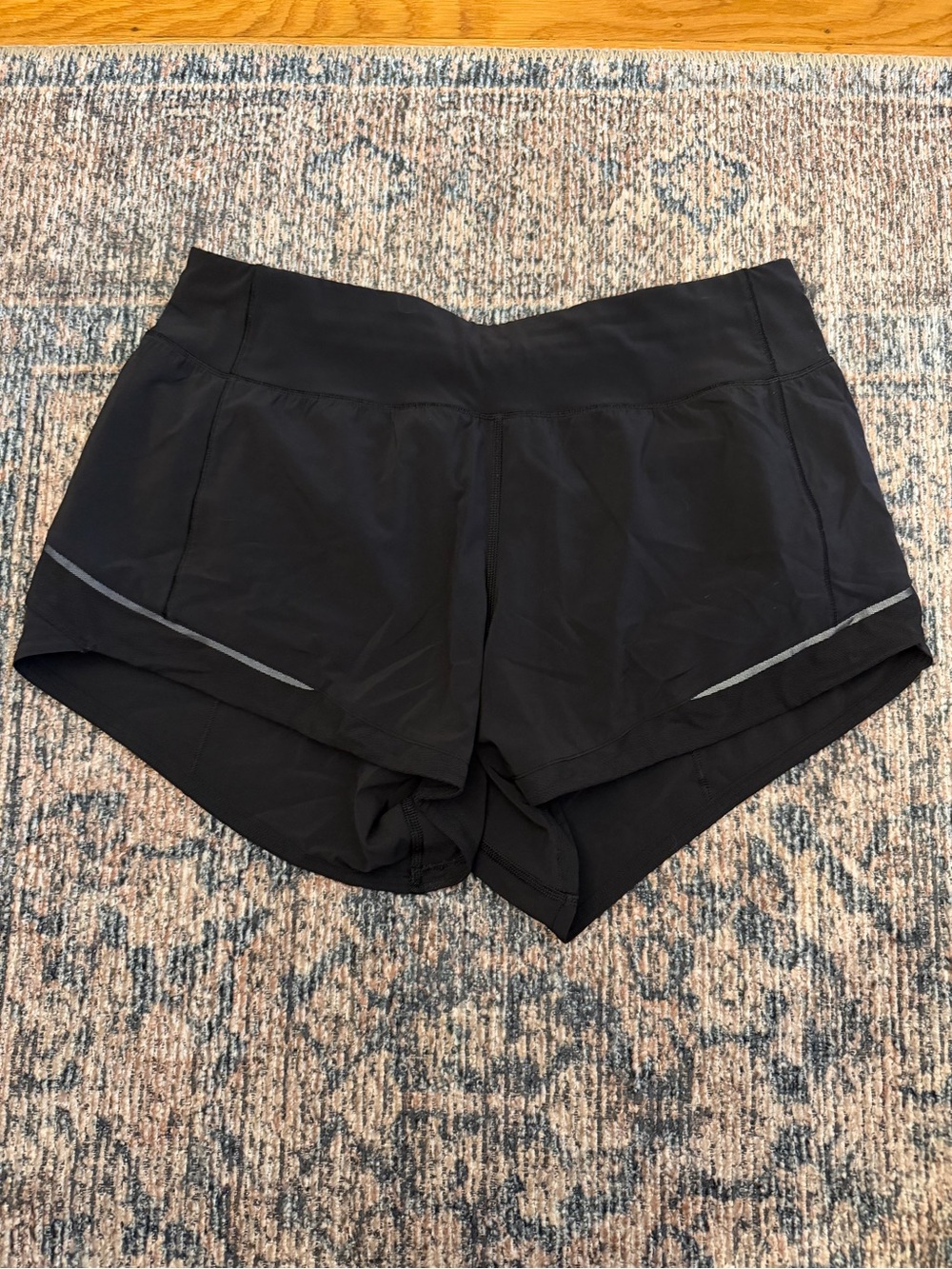 lululemon athletica Black Athletic Running Shorts with Reflective Trim